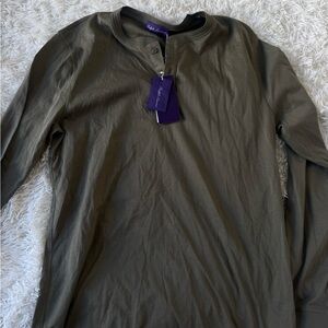 Ralph Lauren Purple Label Olive Long Sleeve Henley